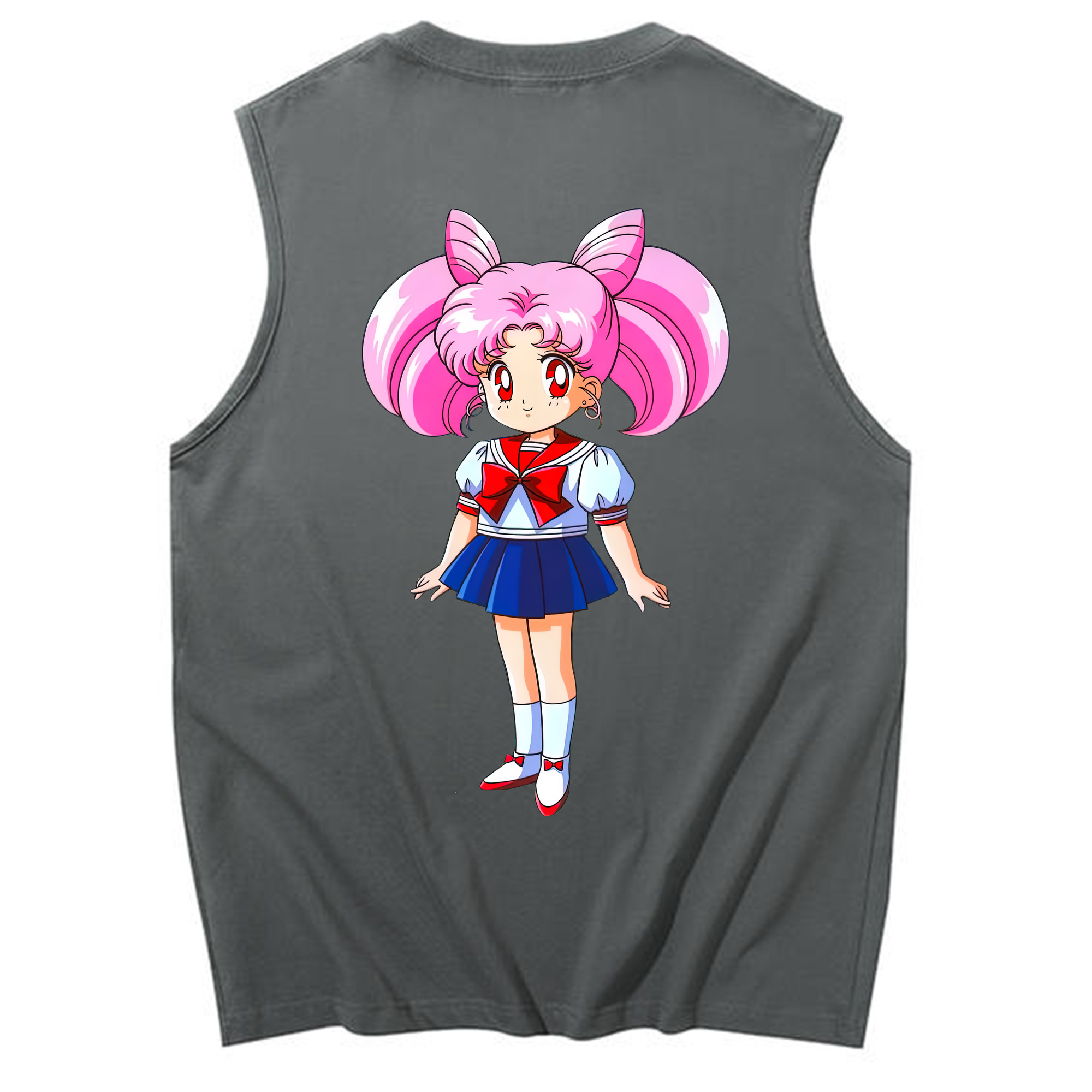 （画像用） 美少女戦士セーラームーン ちびうさ Sailor Moon Chibiusa Tsukino Usagi Small Lady Serenity コットン100％タンクトップ（背面プリント）